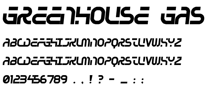 Greenhouse gas font